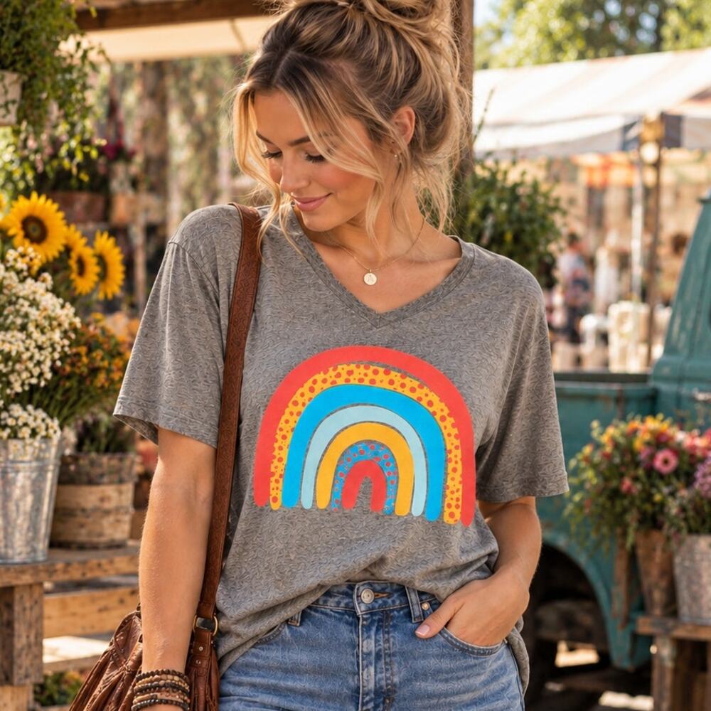 Oliver & Otis Rainbow Graphic Tee Size Large
